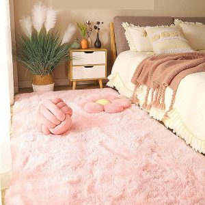 1pc Soft Fluffy Luxury Shag Area Rug - Plush, Non-Slip, Machine Washable, Anti-Fade, Soft-Touch, Shaggy Floor Carpet For Living Room, Bedroom, Home Decor, Room Decor, Accent Rug, Floor Covering, And More With Anti-Slip Backing And Easy Maintenance Pink