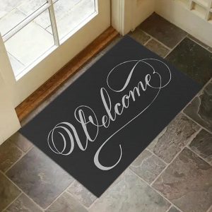 1PC Welcome Simple Pattern Kitchen Carpet, Anti-fouling Carpet, Entrance Carpet, Bedroom, Living Room, Bathroom Floor Mat, Family Room Decoration Carpet, Home Decoration