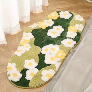 1PCS Plush moss carpet bedroom bedside blanket irregular bedroom plush three-dimensional feeling bathroom anti slip foot pad