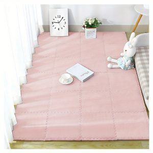 (Color optional) 10pcs Fluffy Puzzle Floor Mat Rug, Flooring Tiles Soft Climbing Area Rugs, Patchwork Carpet, Anti-Drop Bedside Mat, DIY Rugs, Square Patchwork Grounding Mat, Bedside Carpet, Pile Rug, Large Area, Living Room Bedroom Decor 12inX12in