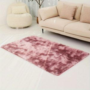 Zulida Plush Peach Pink Shag Area Rug - Soft, Non-Slip, Machine Washable, Fluffy Faux Fur Carpet for Living Room & Bedroom Decor, 1pc, Polyesteru002FPolyester, Flame-Resistant with Dot Backing, Cozy Home Accent